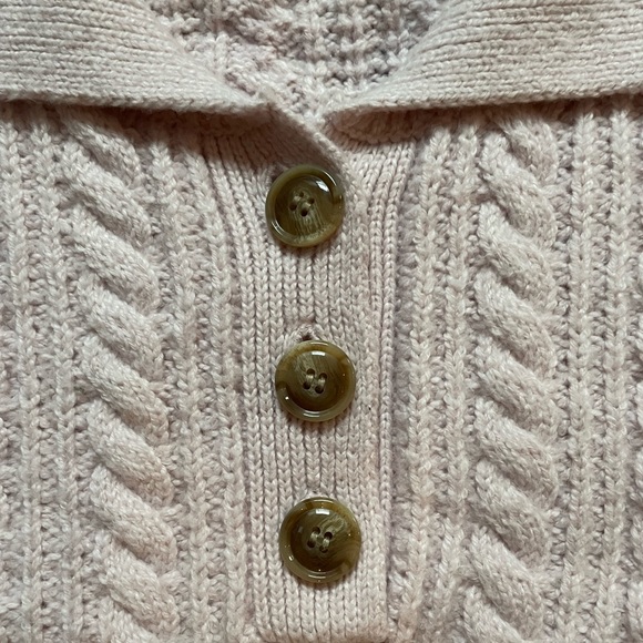 LIKE NEW PUFF SLEEVE CROPPED BUTTON FRONT SWEATER - Picture 3 of 5